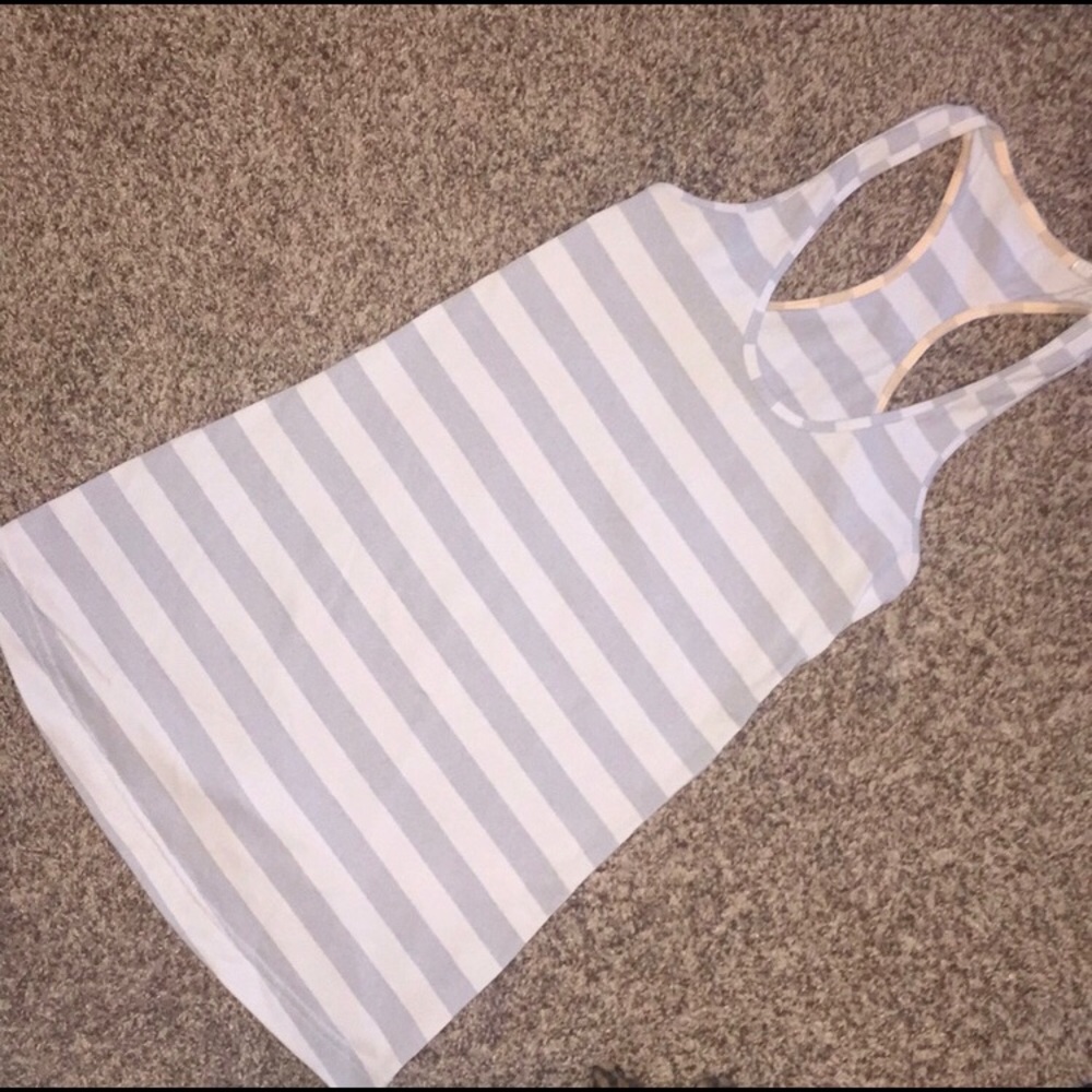 Lululemon grey and white racer back strap tank